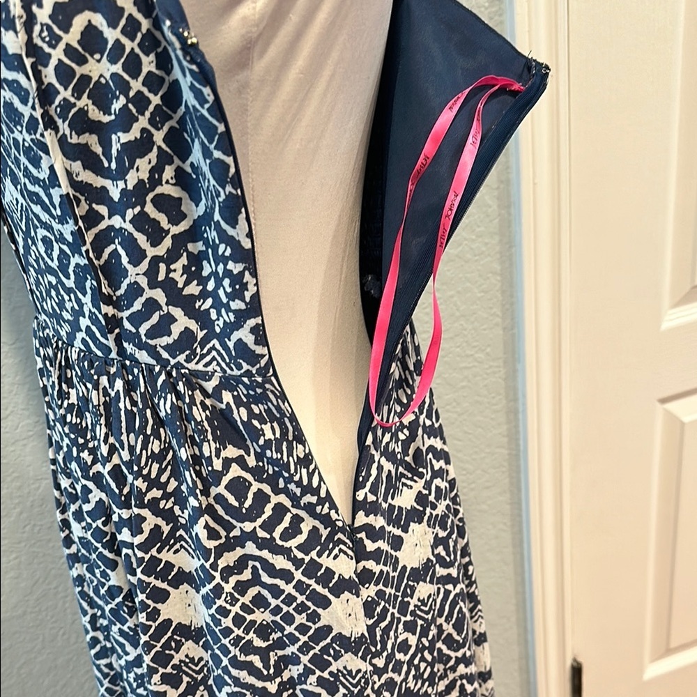 Betsey Johnson Sz 6 Blue/White Maxi Dress - Picture 7 of 13